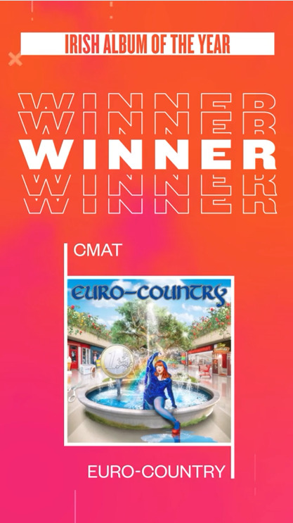 CMAT wins the RTÉ Choice Music Prize Irish Album of the Year with EURO-COUNTRY!